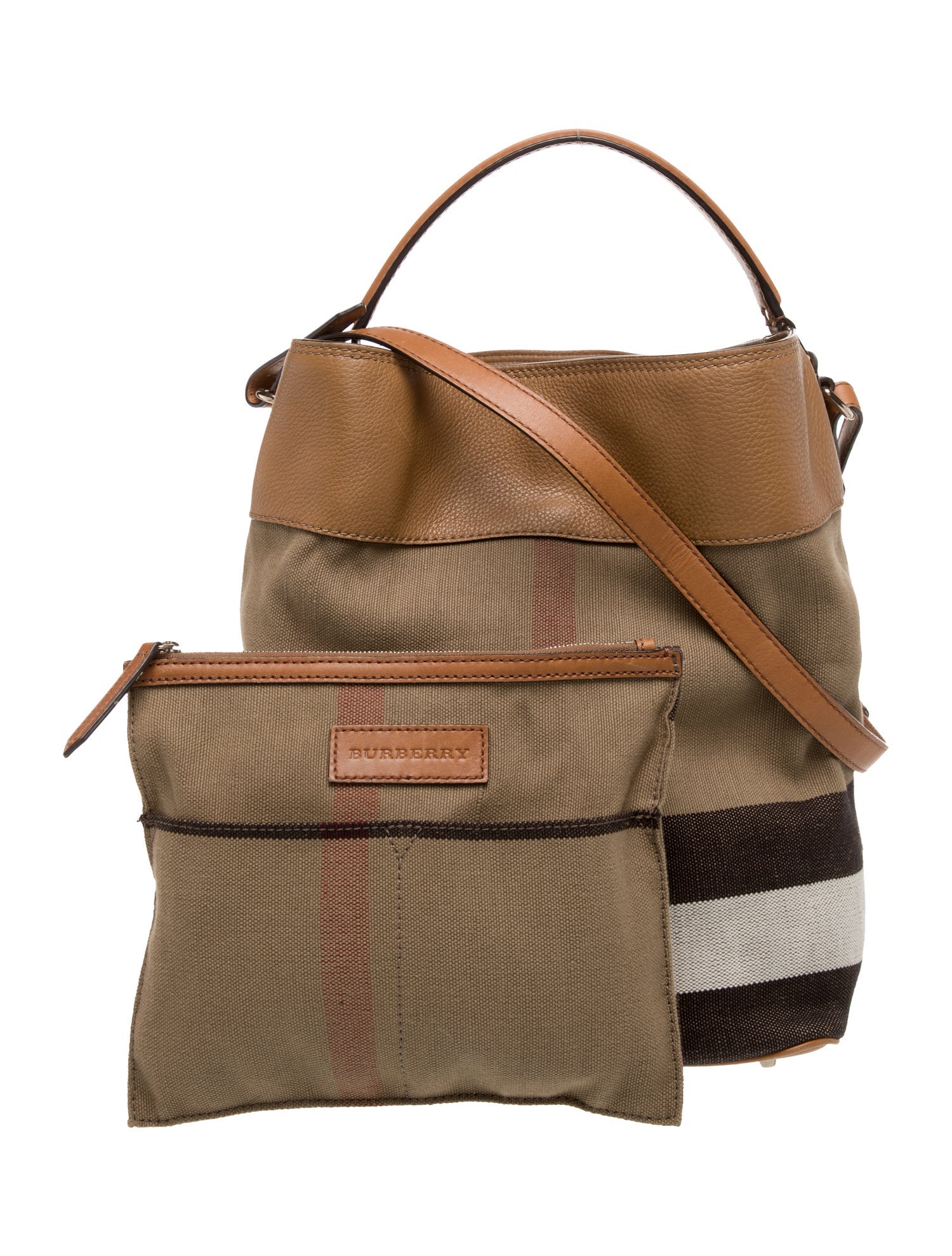 Burberry Exploded Check Bucket Bag Large